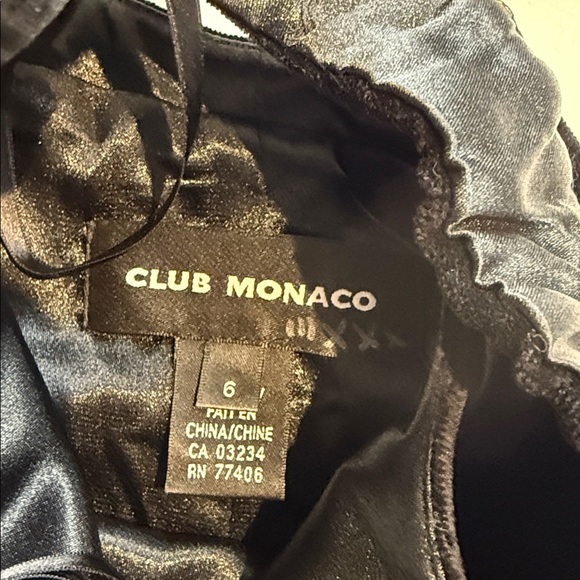 Club Monaco Elegant Black Velvet Strapless Dress Size 6 - Picture 7 of 8